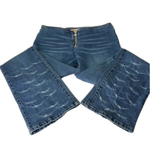 Vintage Parasuco Dark Wash Boot Cut Diamond Jeans  Exposed Zipper size 30